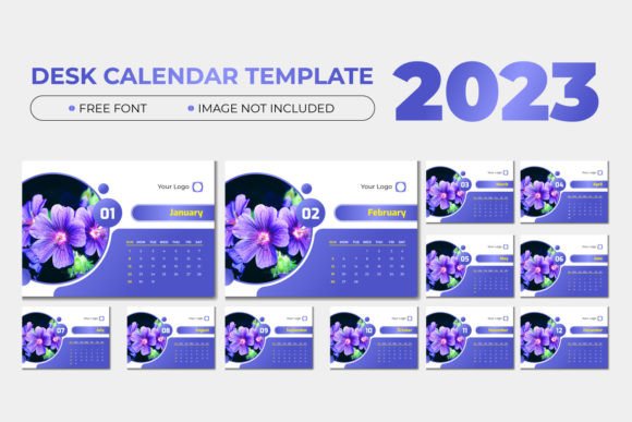 2023 Cute Purple Calendar: A Creative Design Asset