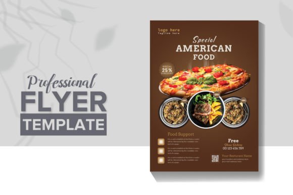 Designing with the Special American Food Flyer Vertical Vec