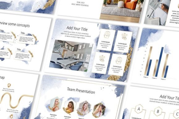 Discover the Watercolor Gold Powerpoint Template