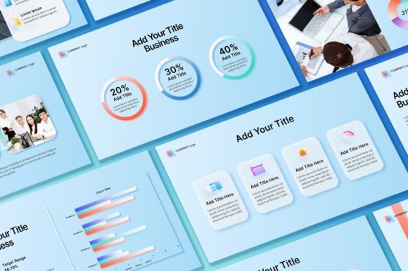 Elevate Your Visuals with a Minimalist Blue PowerPoint Template