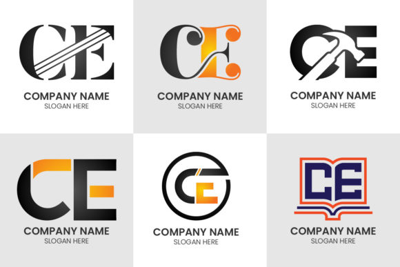 Initial Letter C E Logo Set: A Modern Typography Template