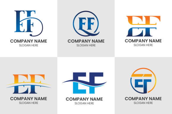 Initial Letter EF Logo Set: A Modern Design Solution