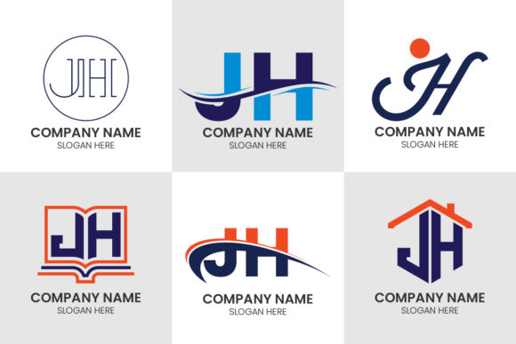 Modern J H Monogram: A Versatile Logo Set for Designers