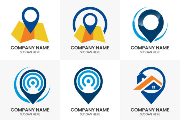 Pin Location Icon Logo Design Set: Your Visual Anchor for Branding