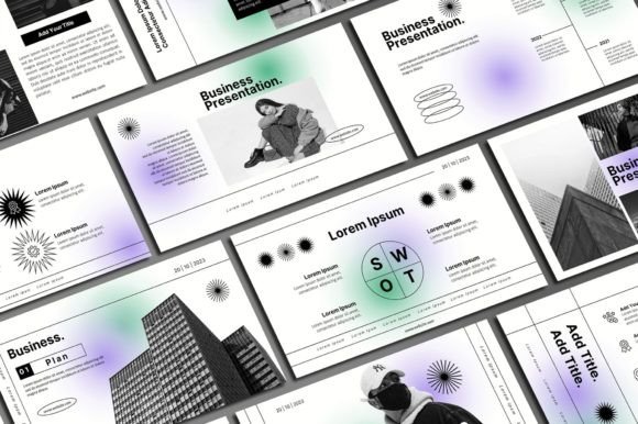 Retro Gradient Powerpoint Template: Futuristic Aesthetics for Modern Slides