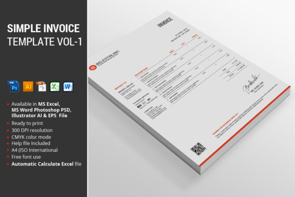 Simple Invoice Template Vol-1: Streamline Your Brand's Professional Documents