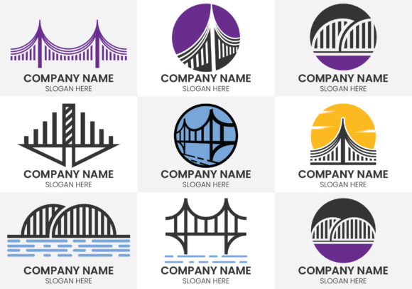 Unifying Concepts with a Creative Abstract Bridge Logo Set