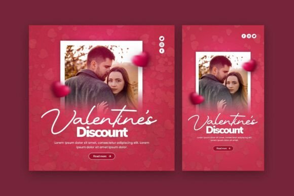 Valentine's Day Instagram Bundle: Your Ready-Made Romantic Branding Kit